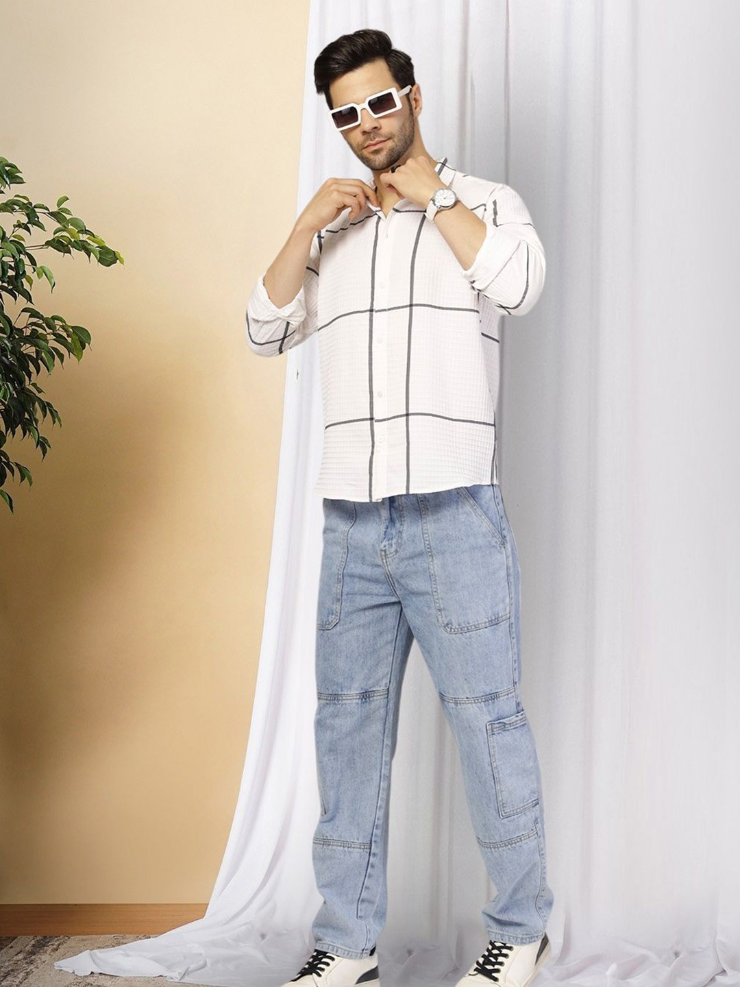 

Moda Rapido Men Original Opaque Printed Casual Shirt, White