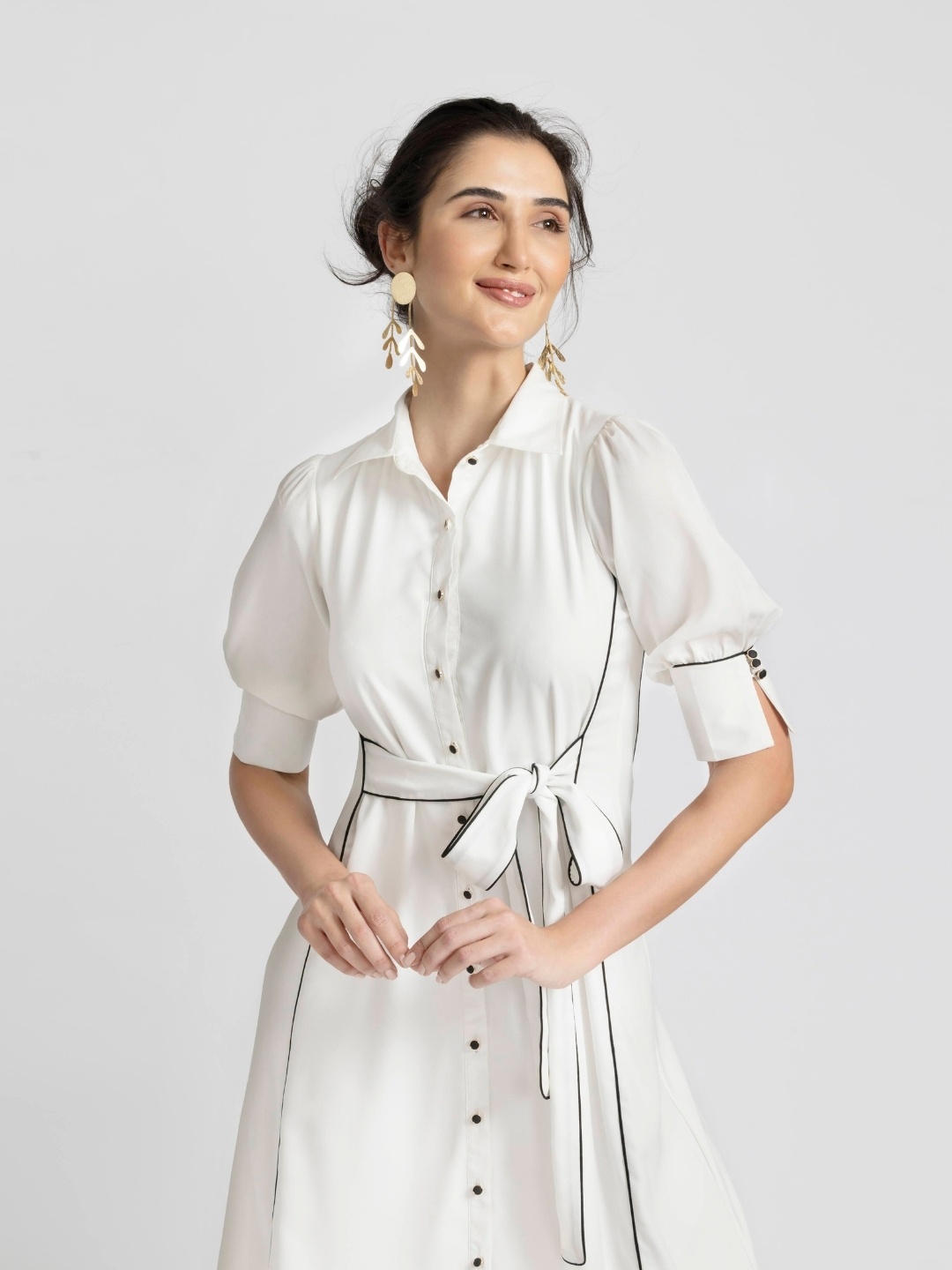 

JULO Formal Shirt Midi Dress, White