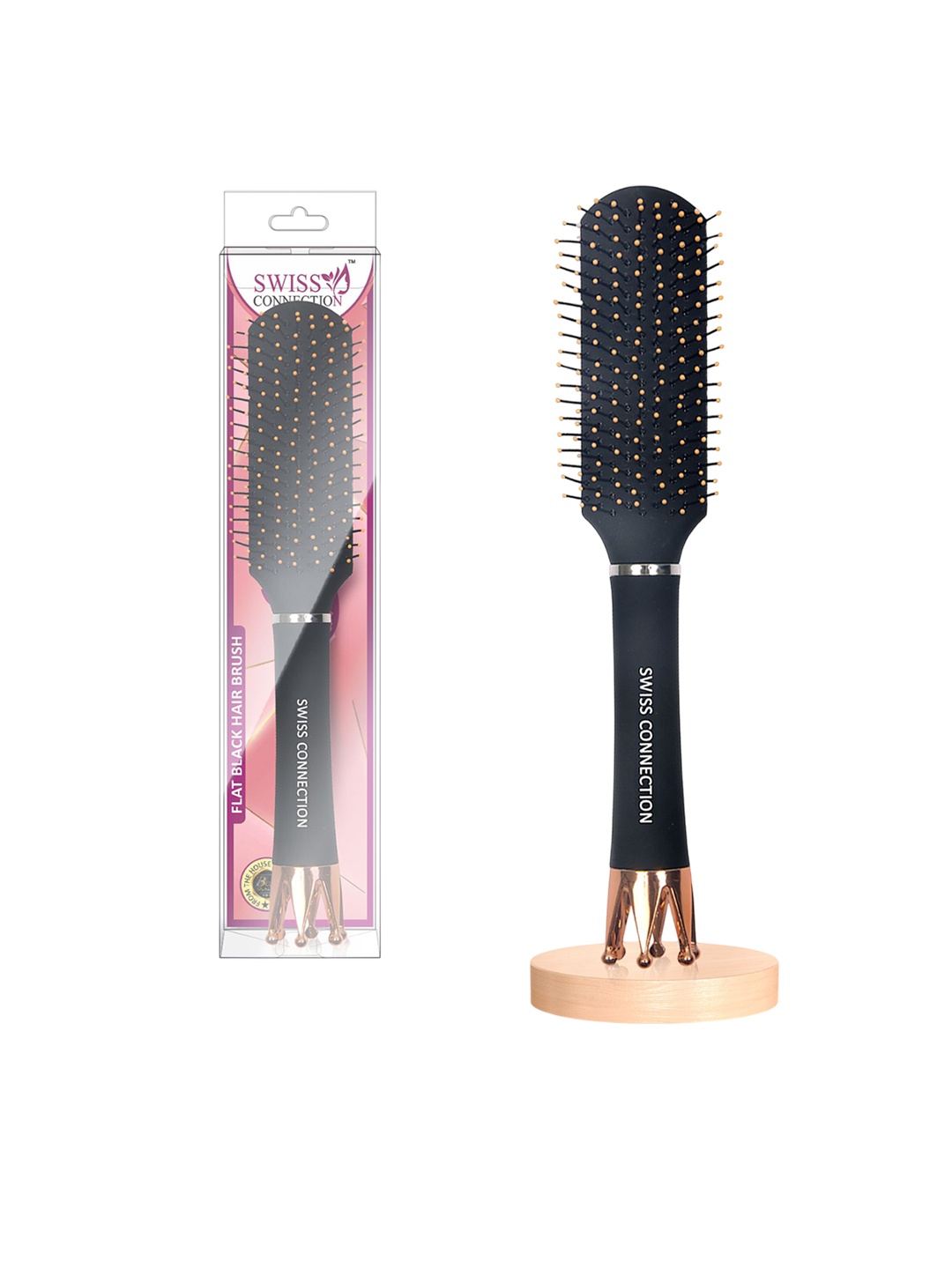 

Swiss Connection Flat Hair Brush, Black