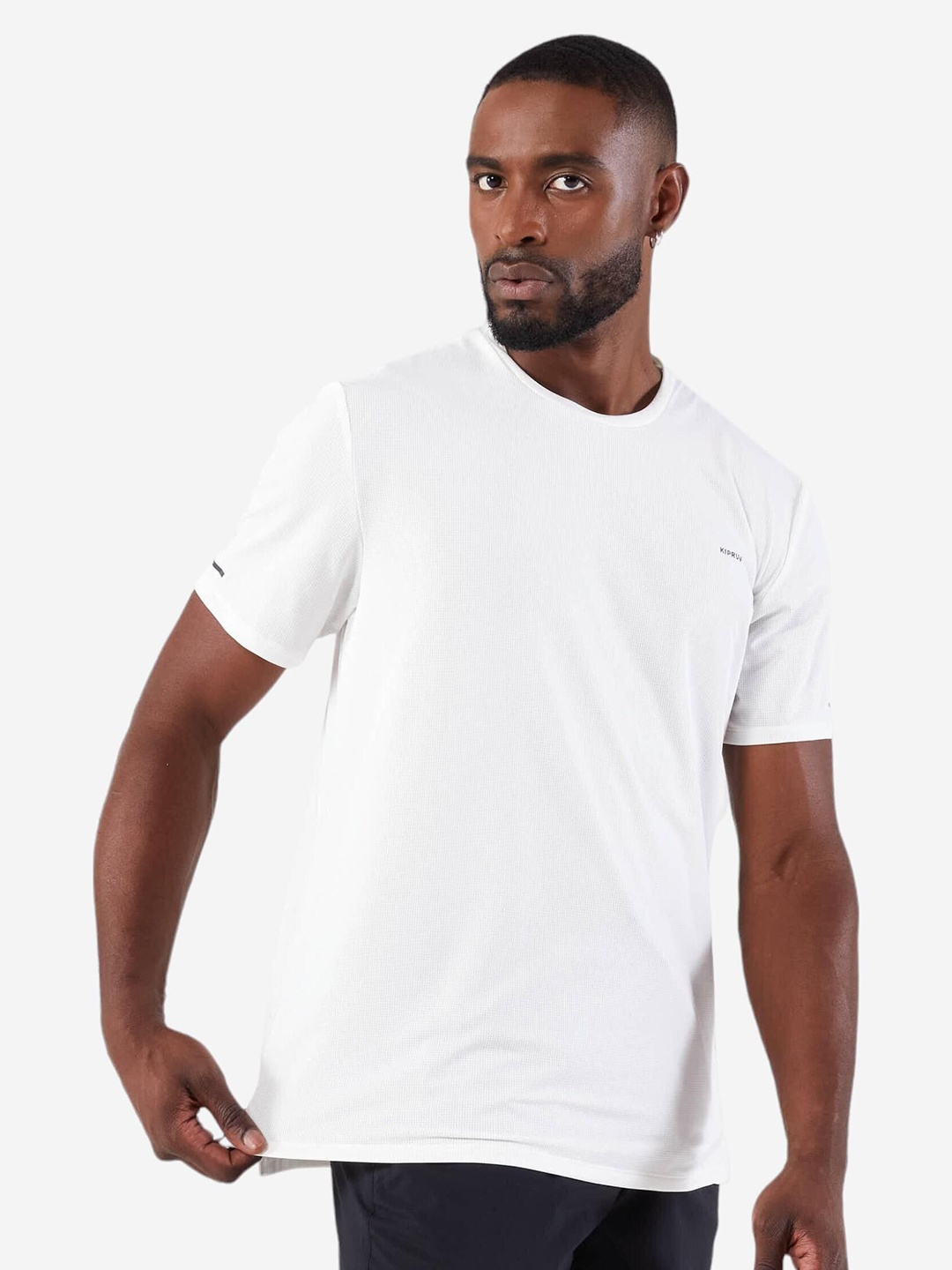

KIPRUN By Decathlon Men's Running Breathable T-shirt KIPRUN Run 500 Dry, Off white