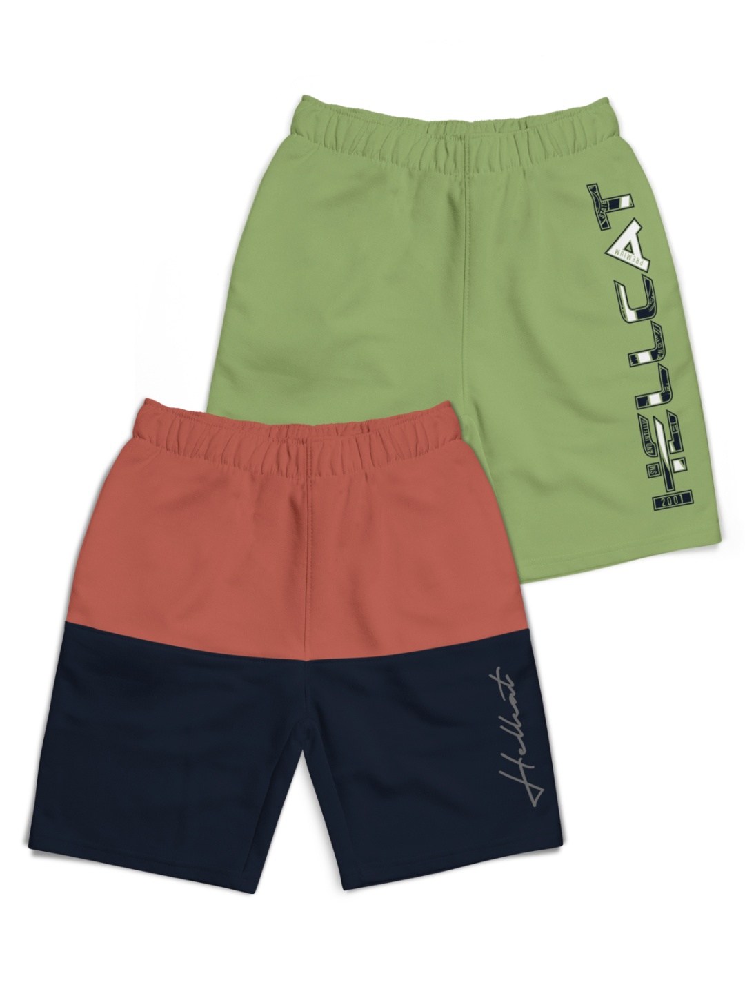 

HELLCAT Boys Typography Printed Shorts, Green