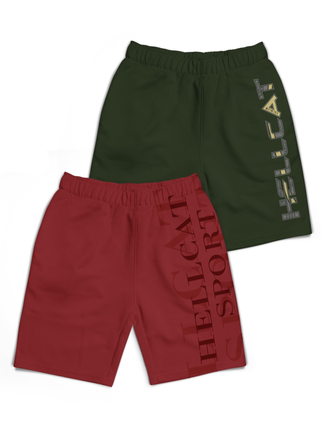 

HELLCAT Boys Typography Printed Shorts, Maroon