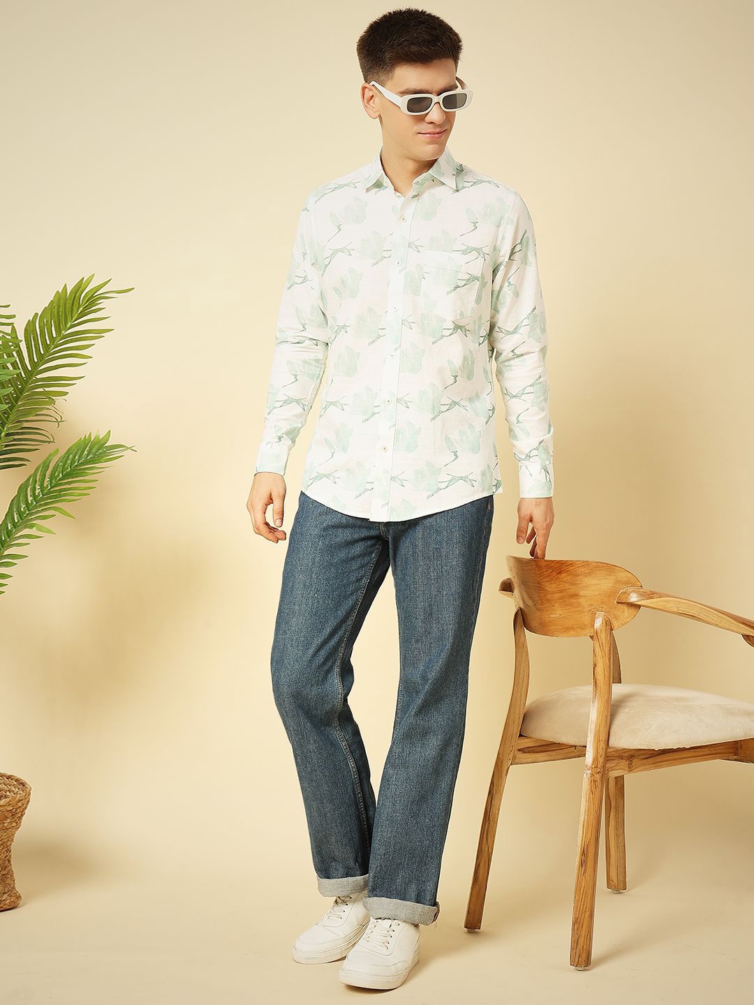 

ENSPYR Men Opaque Printed Casual Shirt, Grey