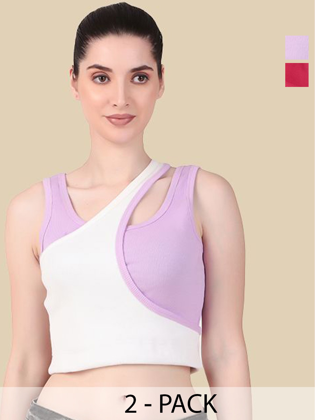 

Mast & Harbour Cotton Bralette Crop Top, Multi