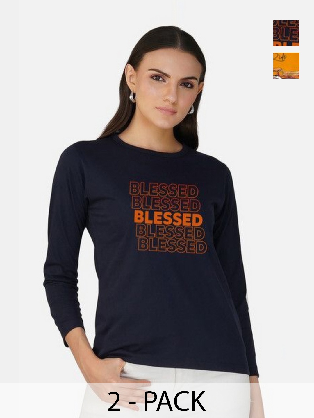 

Metronaut Women 2 Printed Bio Finish T-shirt, Mustard