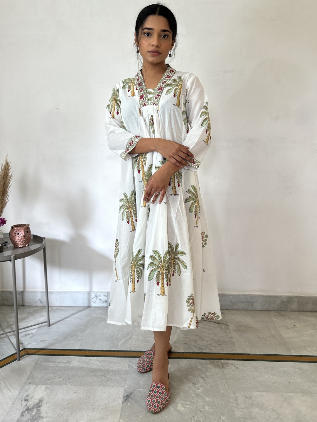 

GOODHAND Floral Print Maxi Dress, White