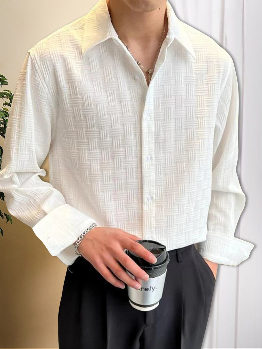 

Moda Rapido Men Original Opaque Casual Shirt, White