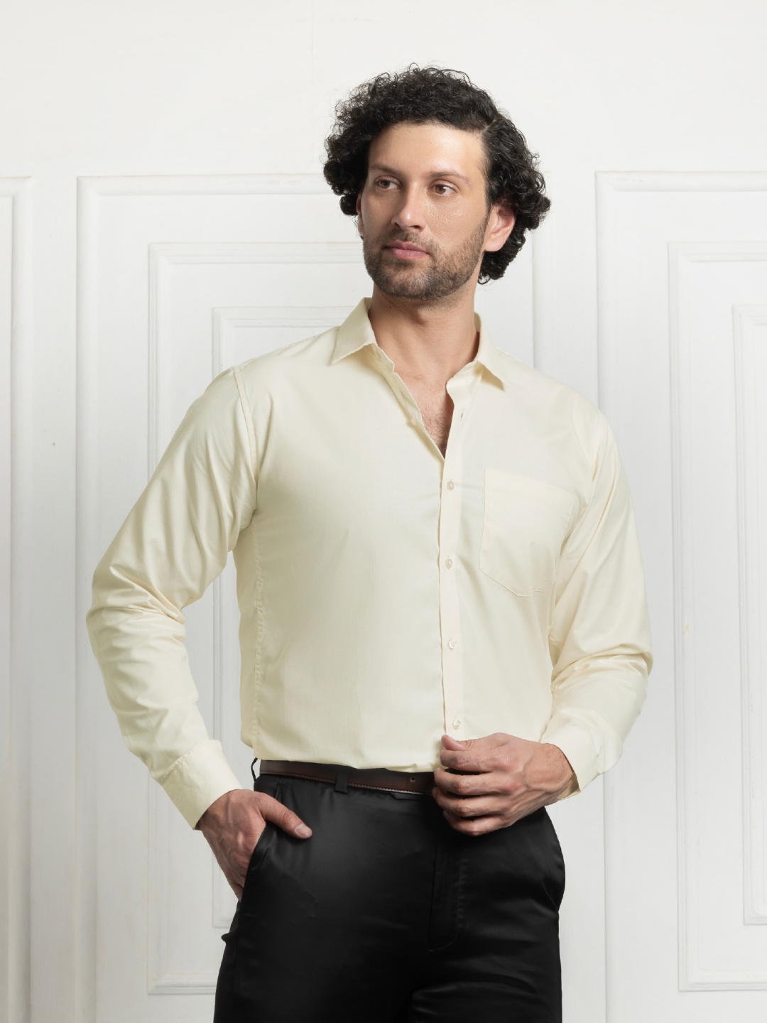 

FILO HEVIS Men Classic Opaque Casual Shirt, Yellow