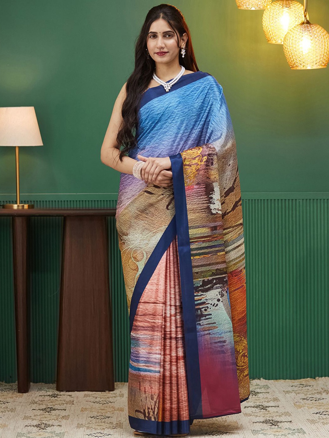 

all about you Satin Saree, Blue