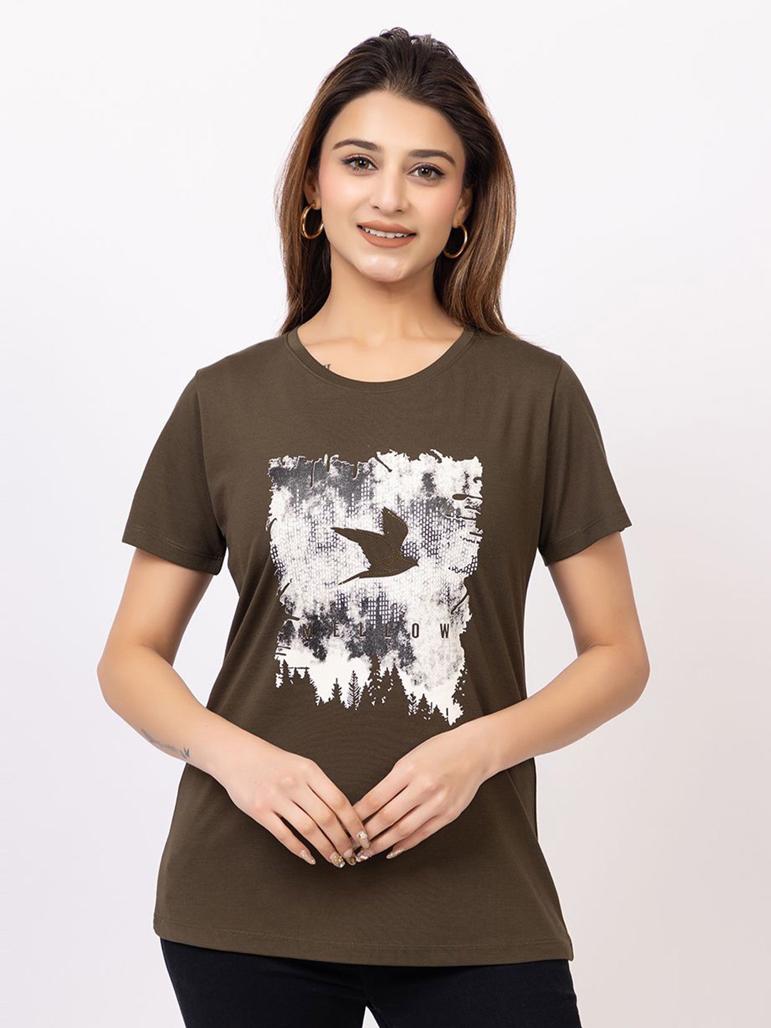 

Lory Print Cotton Top, Olive
