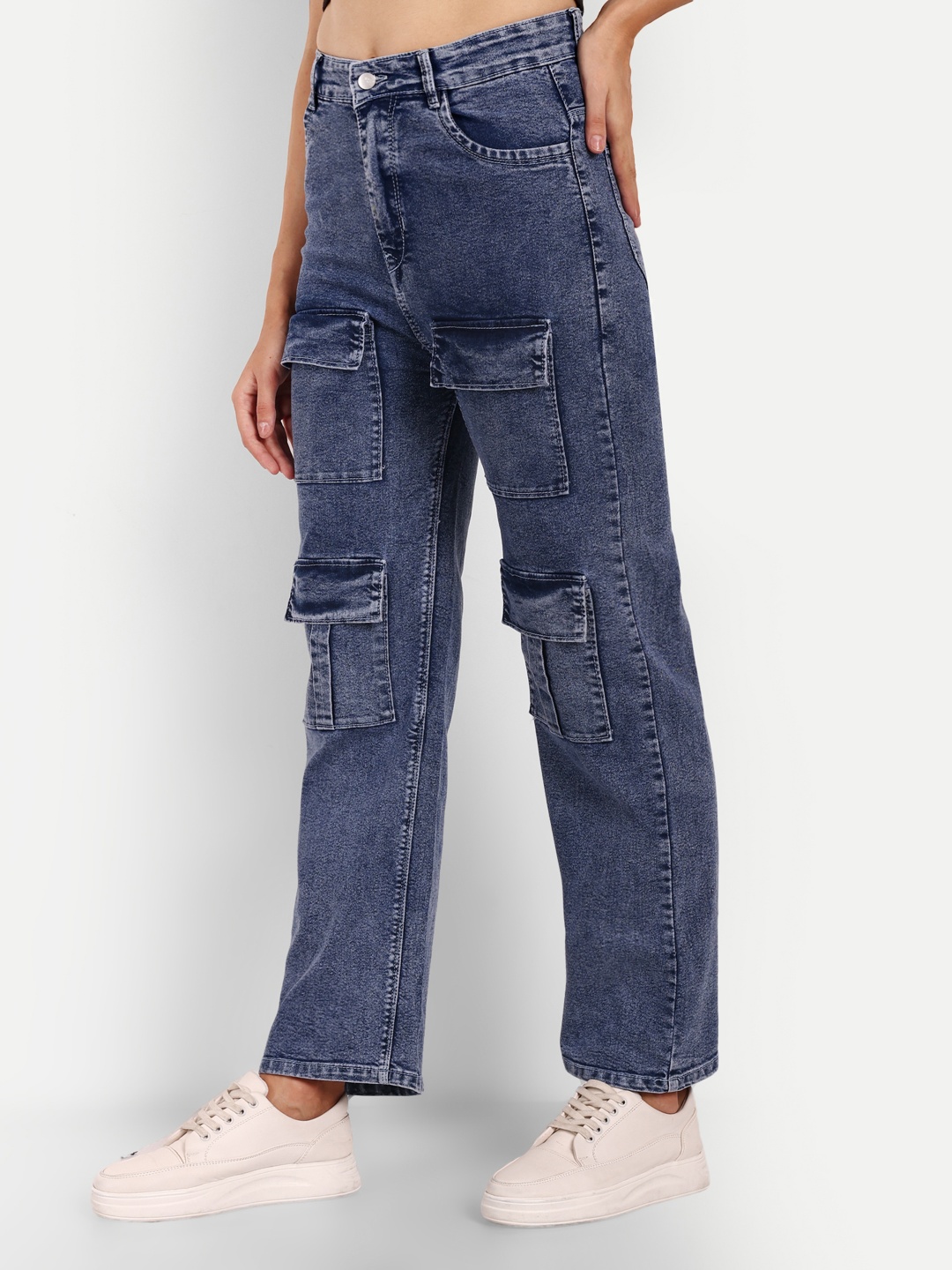 

Next One Women Smart Straight Fit High-Rise Stretchable Jeans, Blue