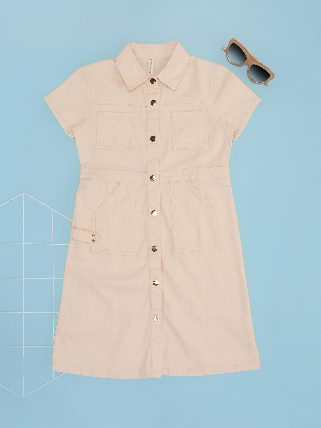 

Pantaloons Junior Print Shirt Dress, White