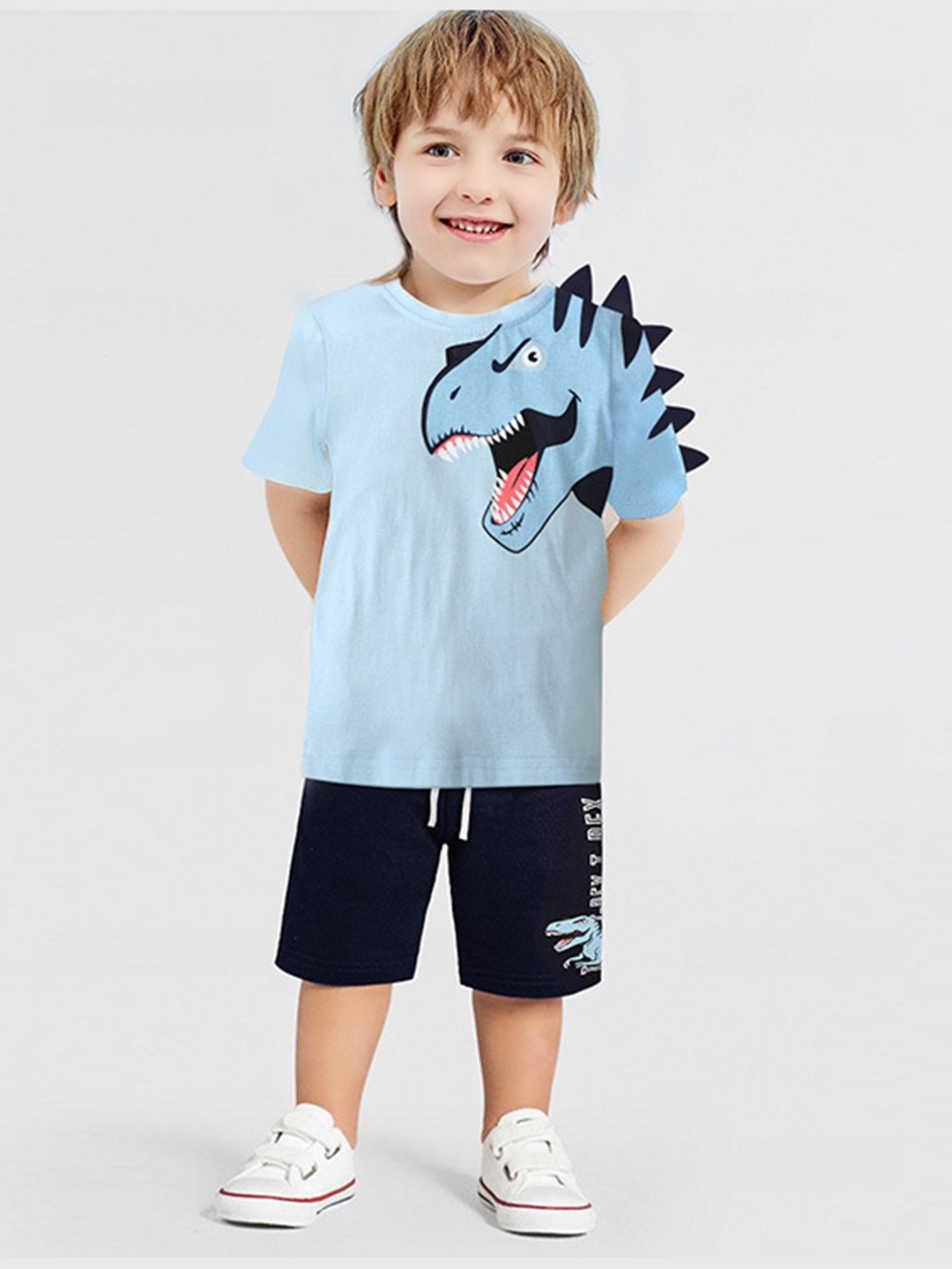 

YK Boys Printed T-Shirt With Shorts Clothing Set, Blue