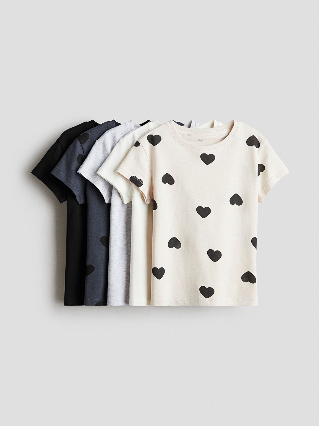 

H&M 5-Pack Cotton T-shirts, Beige