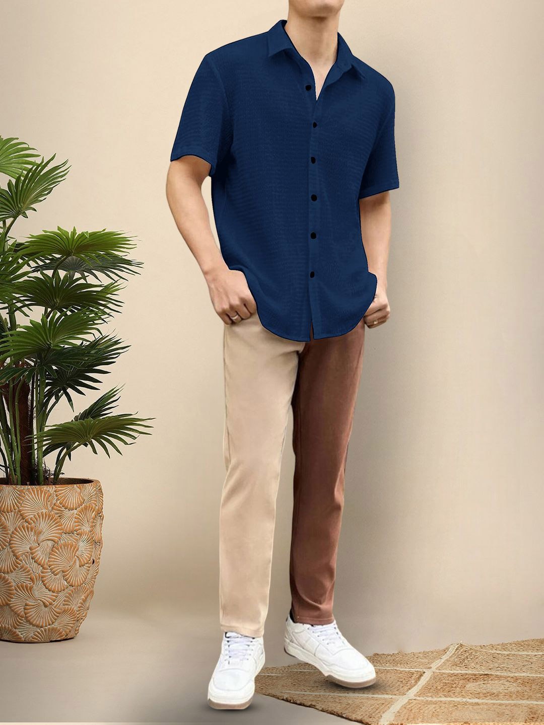 

Moda Rapido Men Original Opaque Casual Shirt, Blue