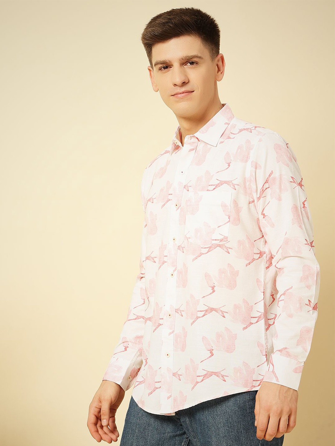 

ENSPYR Men Opaque Printed Casual Shirt, Red