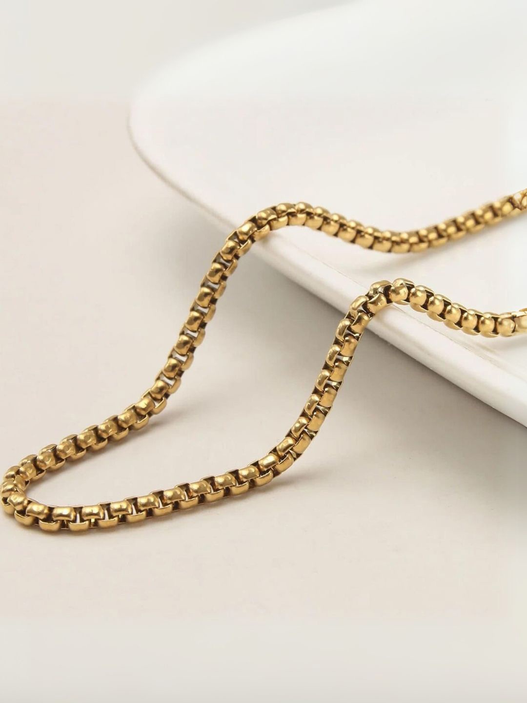 

The Roadster Lifestyle Co Men Stainless Steel Chain, Gold