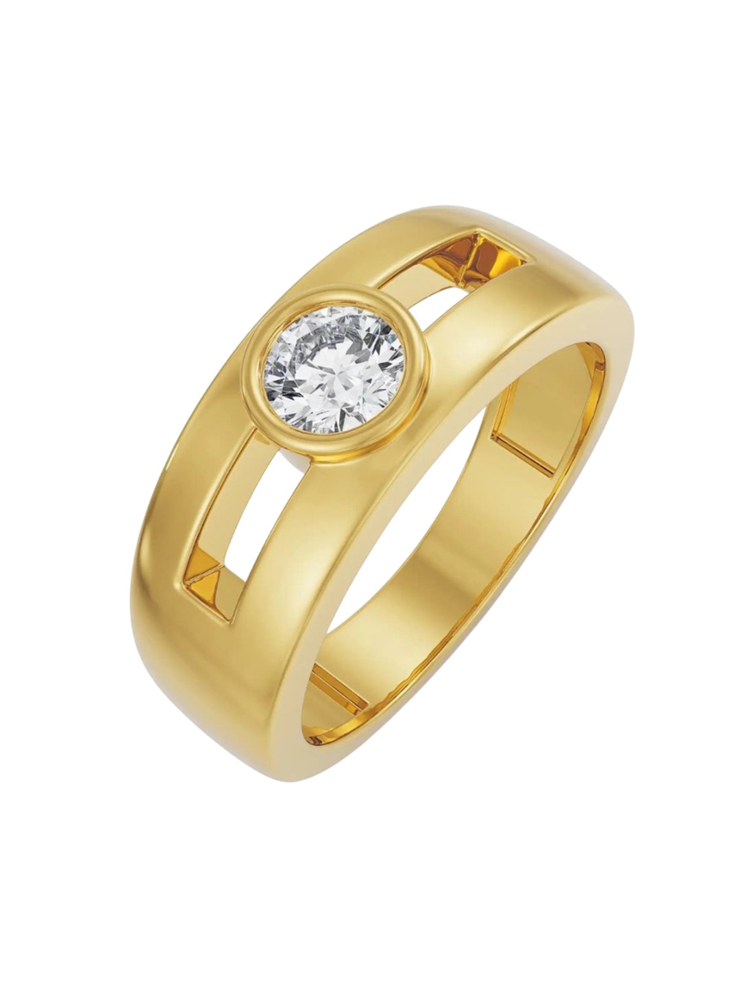 

Emori Solitaire Round Wedding Band for Men, Gold