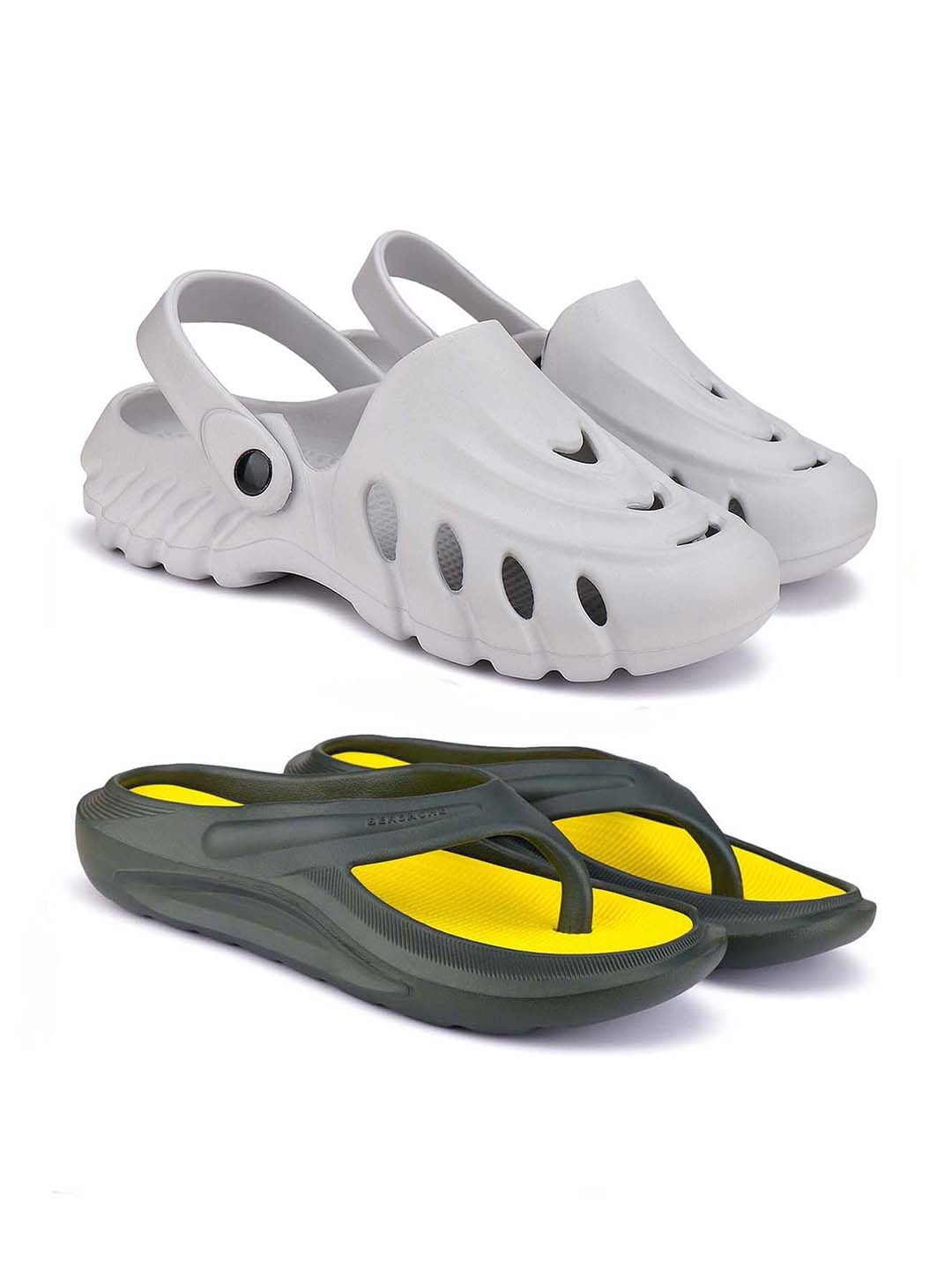 

BERSACHE Men Clogs, Grey