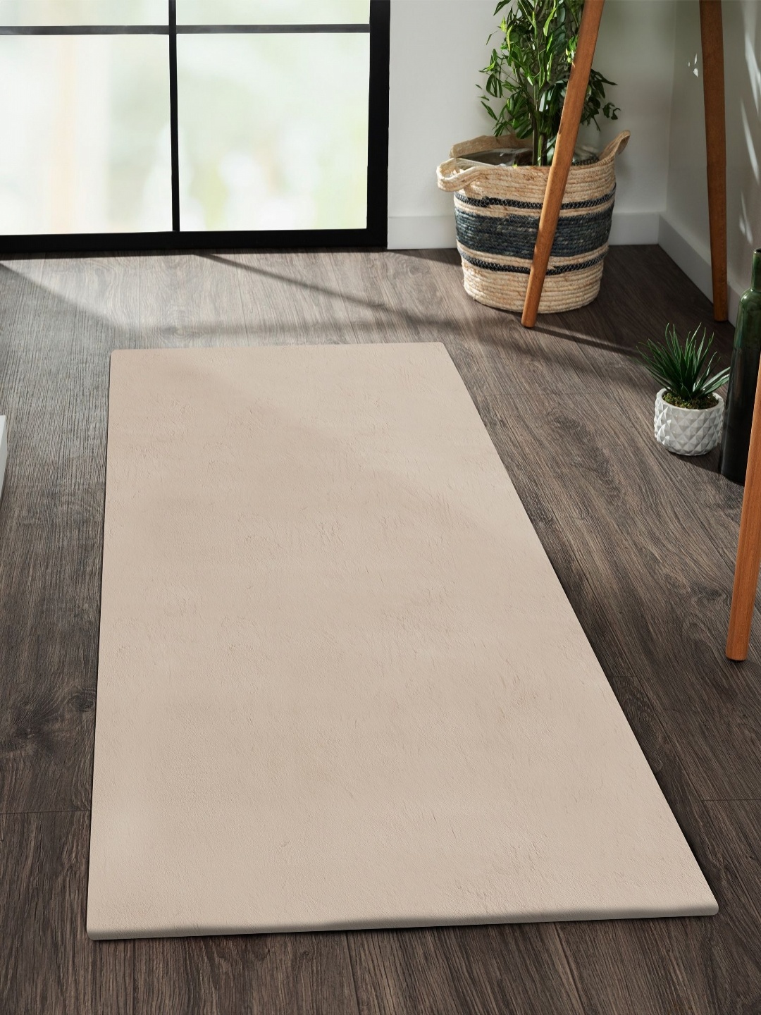 

OBSESSIONS Taupe-Color Rectangular Antistatic Non Slip Bedside Floor Runner