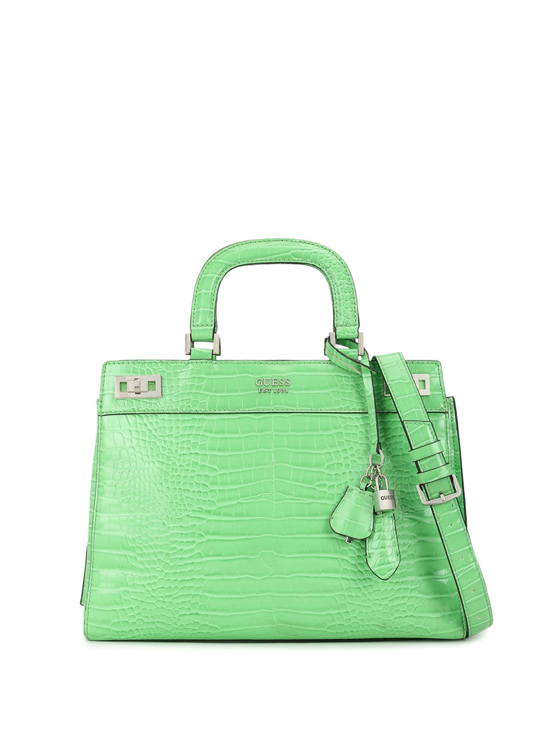 

GUESS Textured PU Structured Shoulder Bag, Green