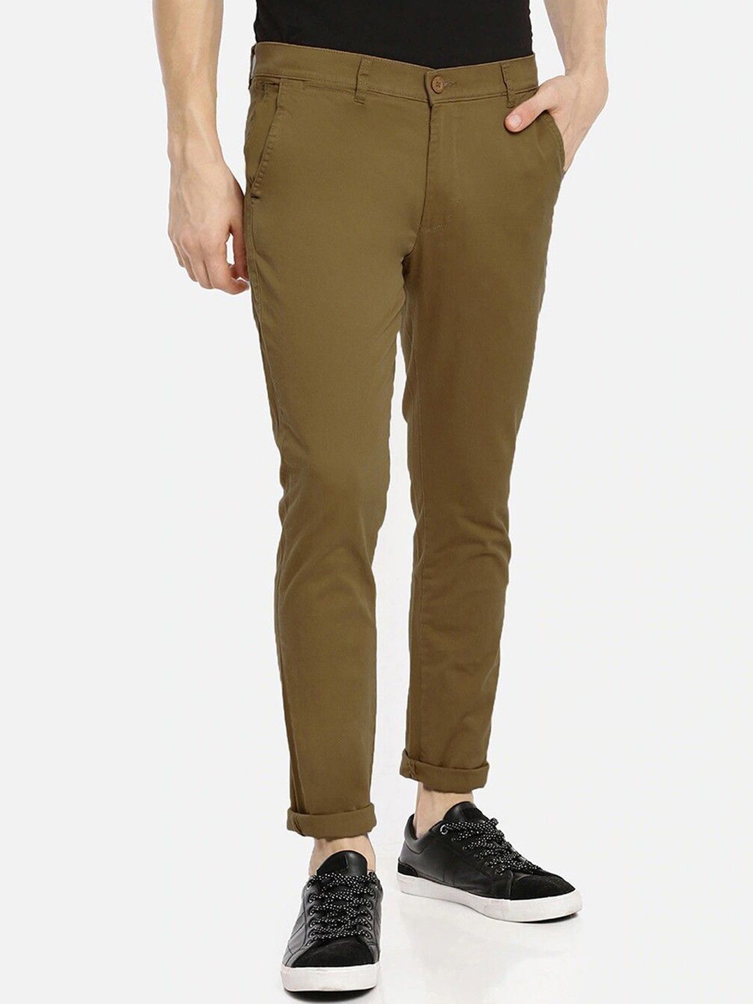 

PulseIQ Men Comfort Easy Wash Trousers, Khaki