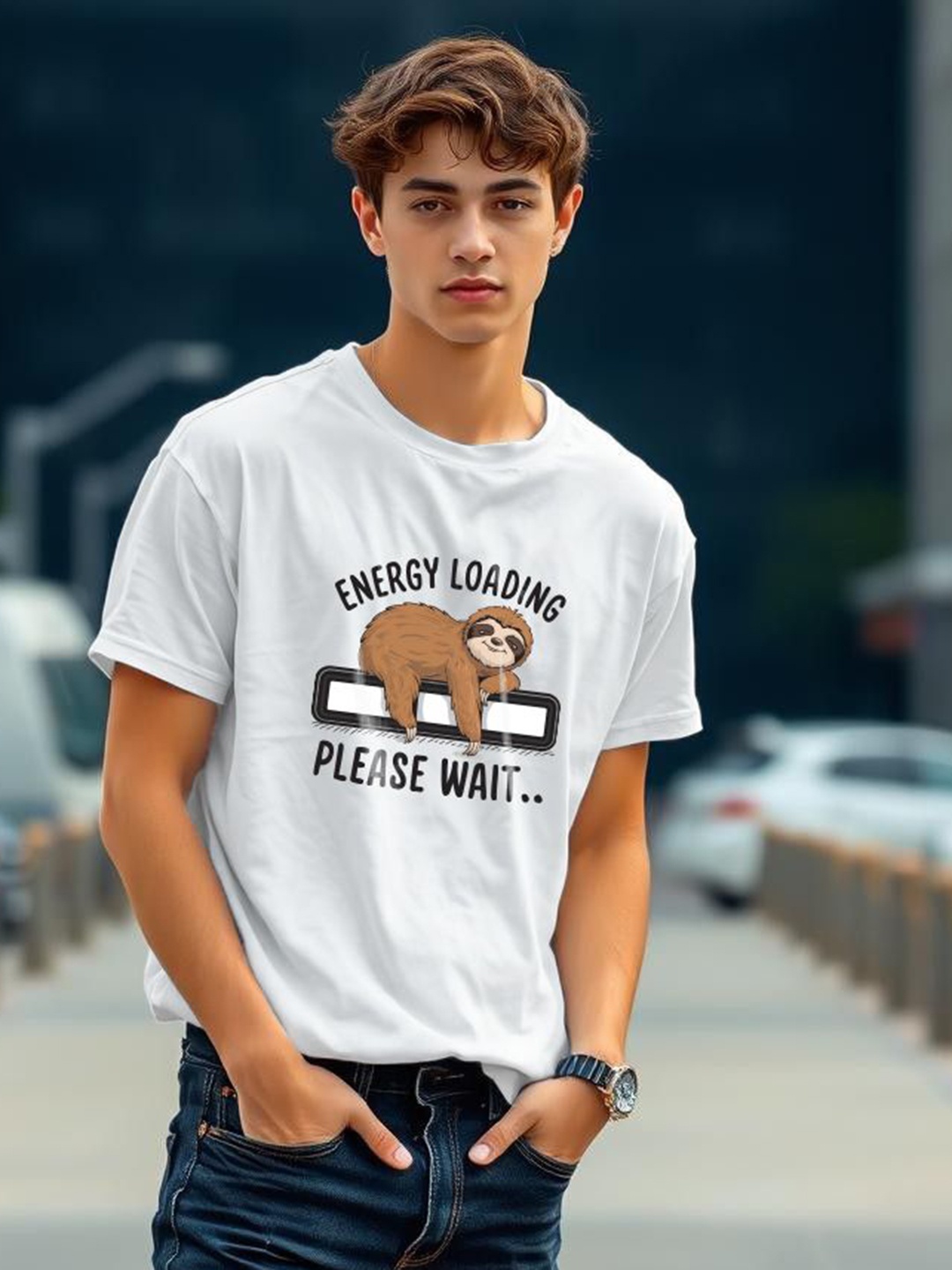 

TOGS & TERRE Men Typography Printed Organic Cotton T-shirt, White
