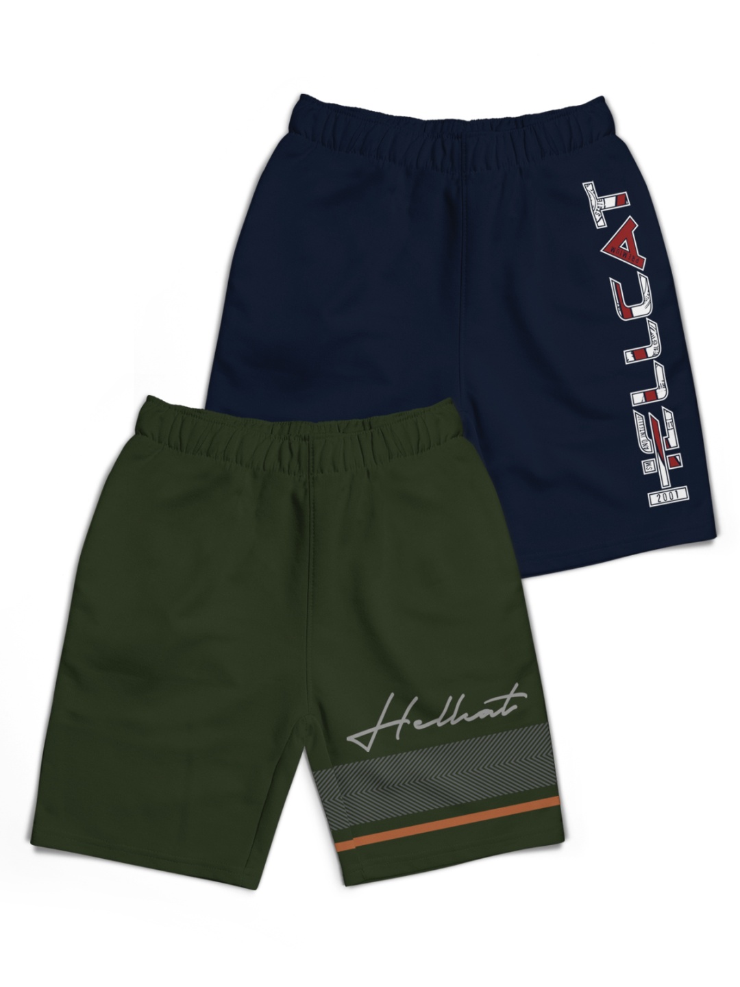 

HELLCAT Boys Typography Printed Shorts, Navy blue