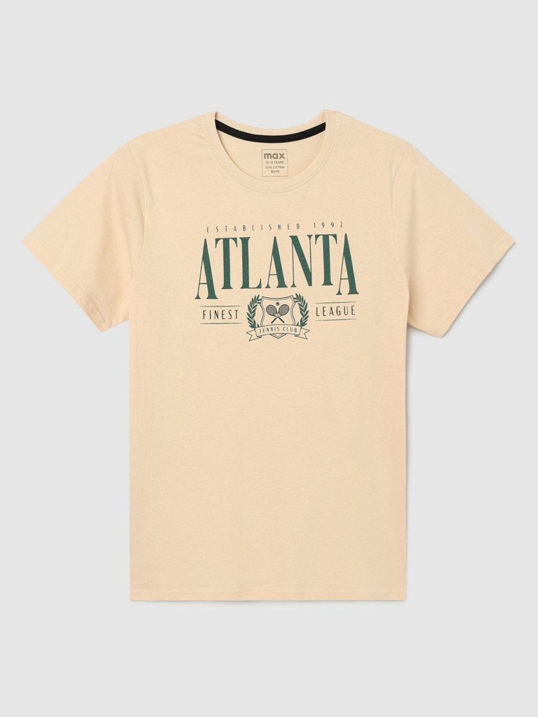 

max Boys Typography Printed T-shirt, Beige