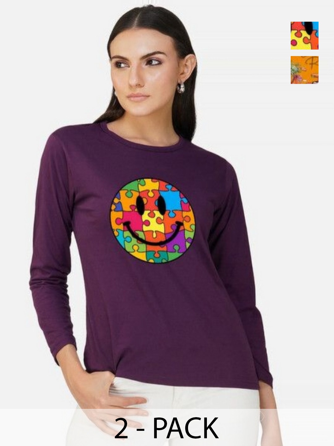 

Metronaut Women 2 Printed Bio Finish T-shirt, Mustard