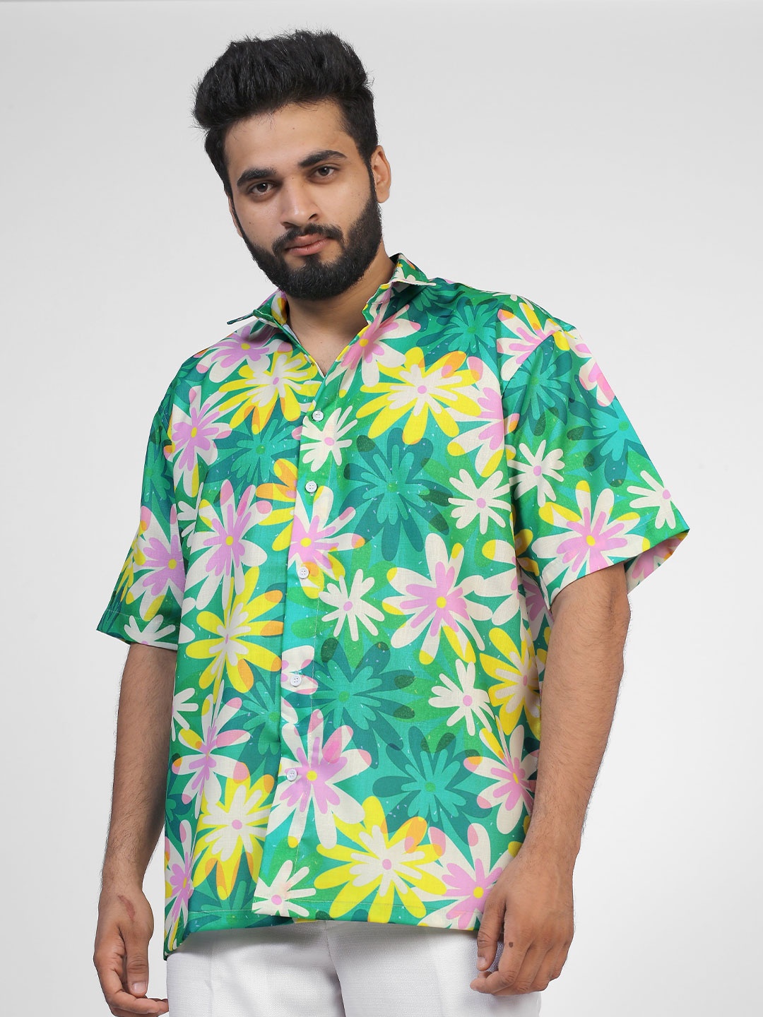 

BROWN BROTHERS Unisex Relaxed Floral Opaque Printed Casual Shirt, Multi