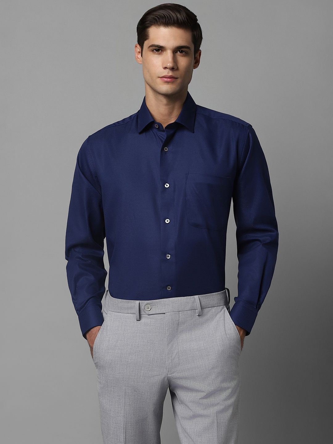 

Luxure by Louis Philippe Men Opaque Formal Shirt, Navy blue