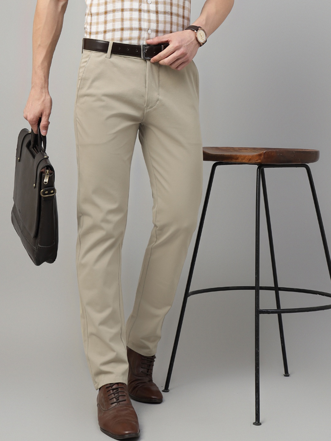 

Hancock Men Slim Fit Chinos Trousers, Beige