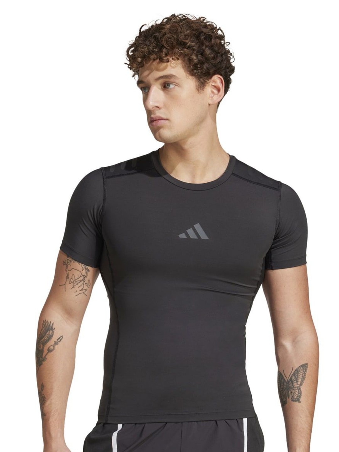

Adidas Techfit Control Logo Detail Slim Fit T-shirt, Black