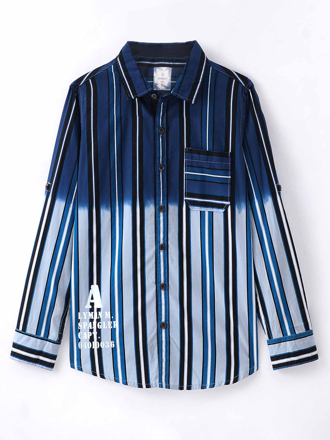 

Infinity Boys Opaque Striped Casual Shirt, Blue