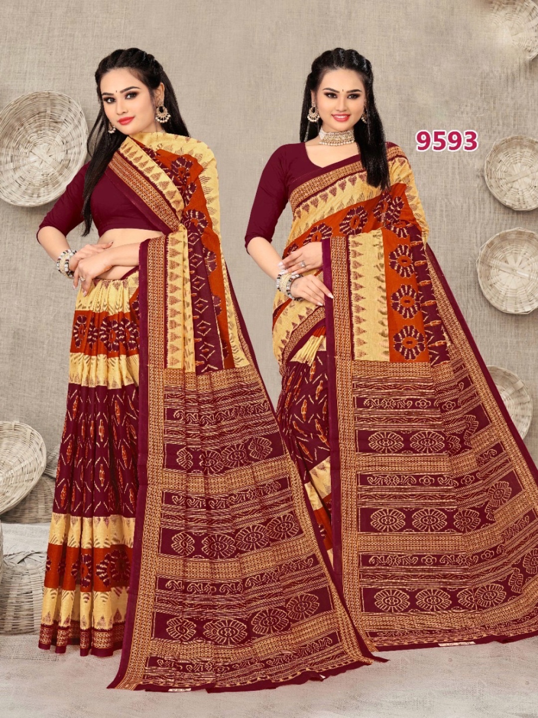 

pasapalli Floral Pure Cotton Sambalpuri Saree, Beige