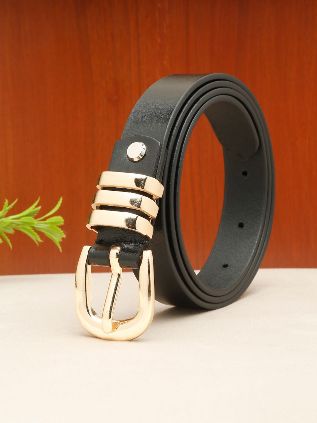 

Teakwood Leathers Women Leather Formal Belt, Black