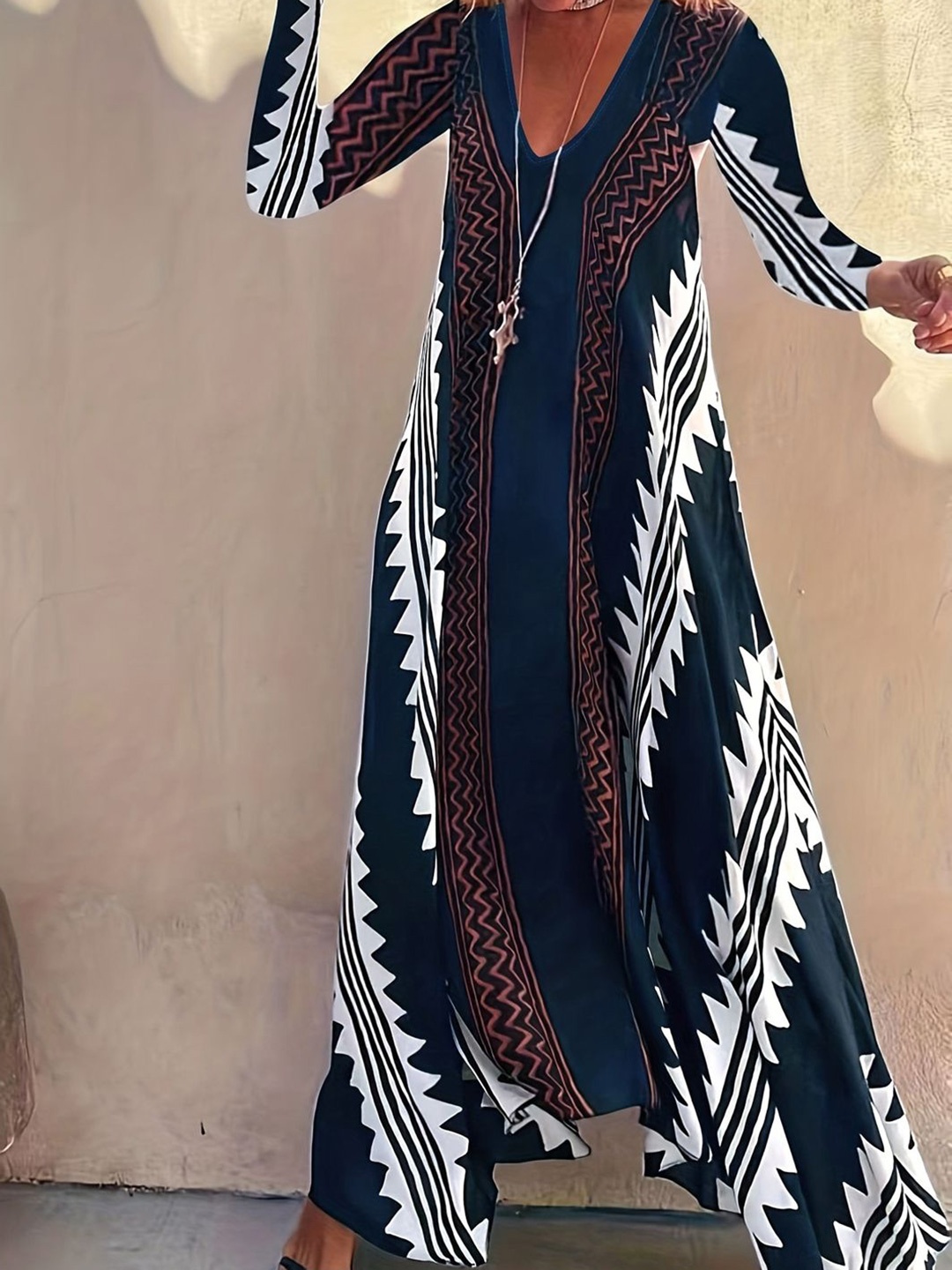 

DressBerry Curve Print A-Line Dress, Blue