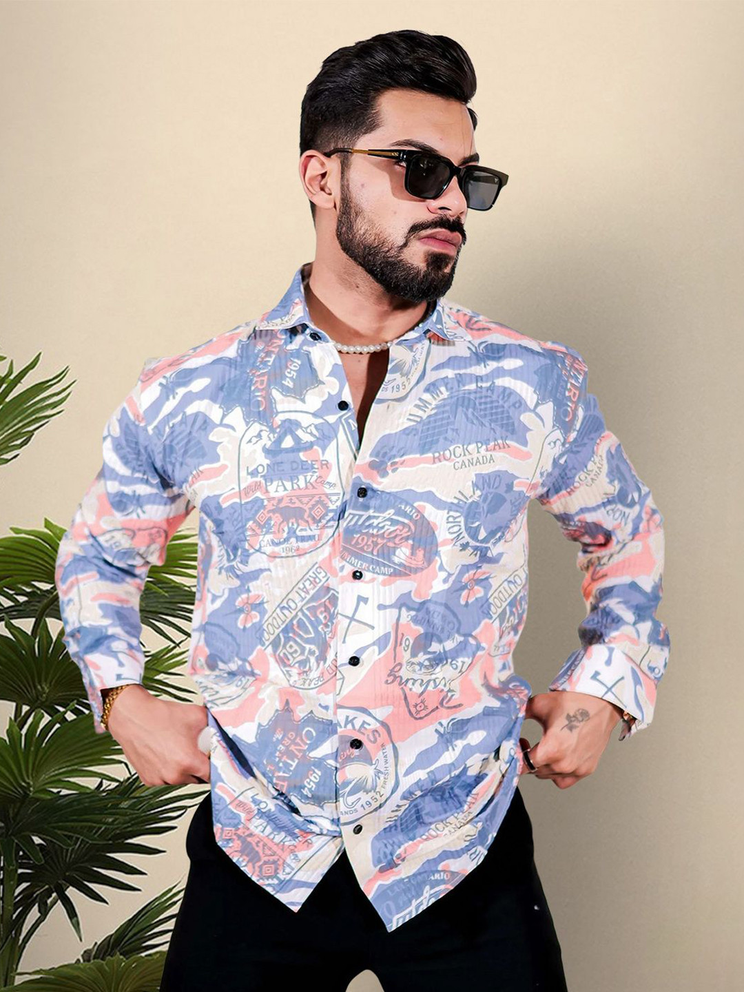 

Moda Rapido Men Original Opaque Printed Casual Shirt, Multi