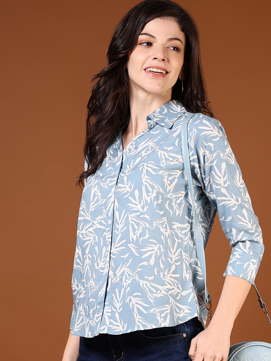 

V-Mart Women Floral Opaque Printed Casual Shirt, Blue