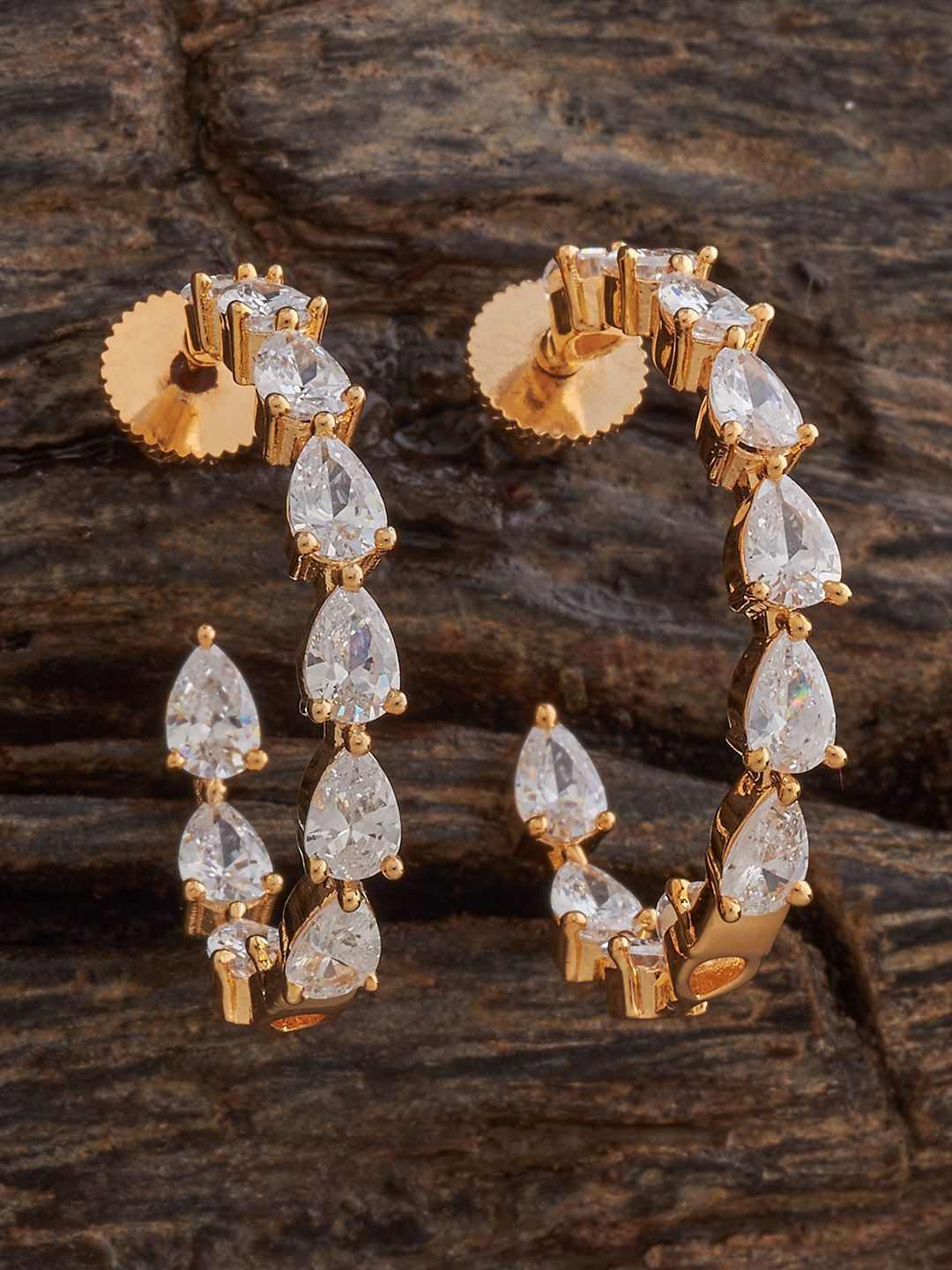

Kushal's Fashion Jewellery Classic Half Hoop Earrings, White