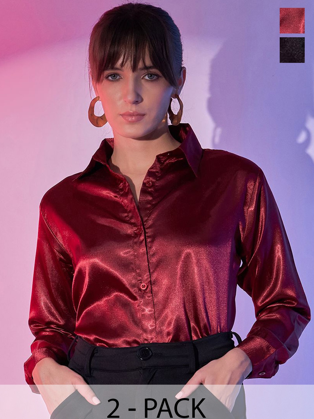 

DIMPY GARMENTS Women Standard Opaque Formal Shirt, Maroon