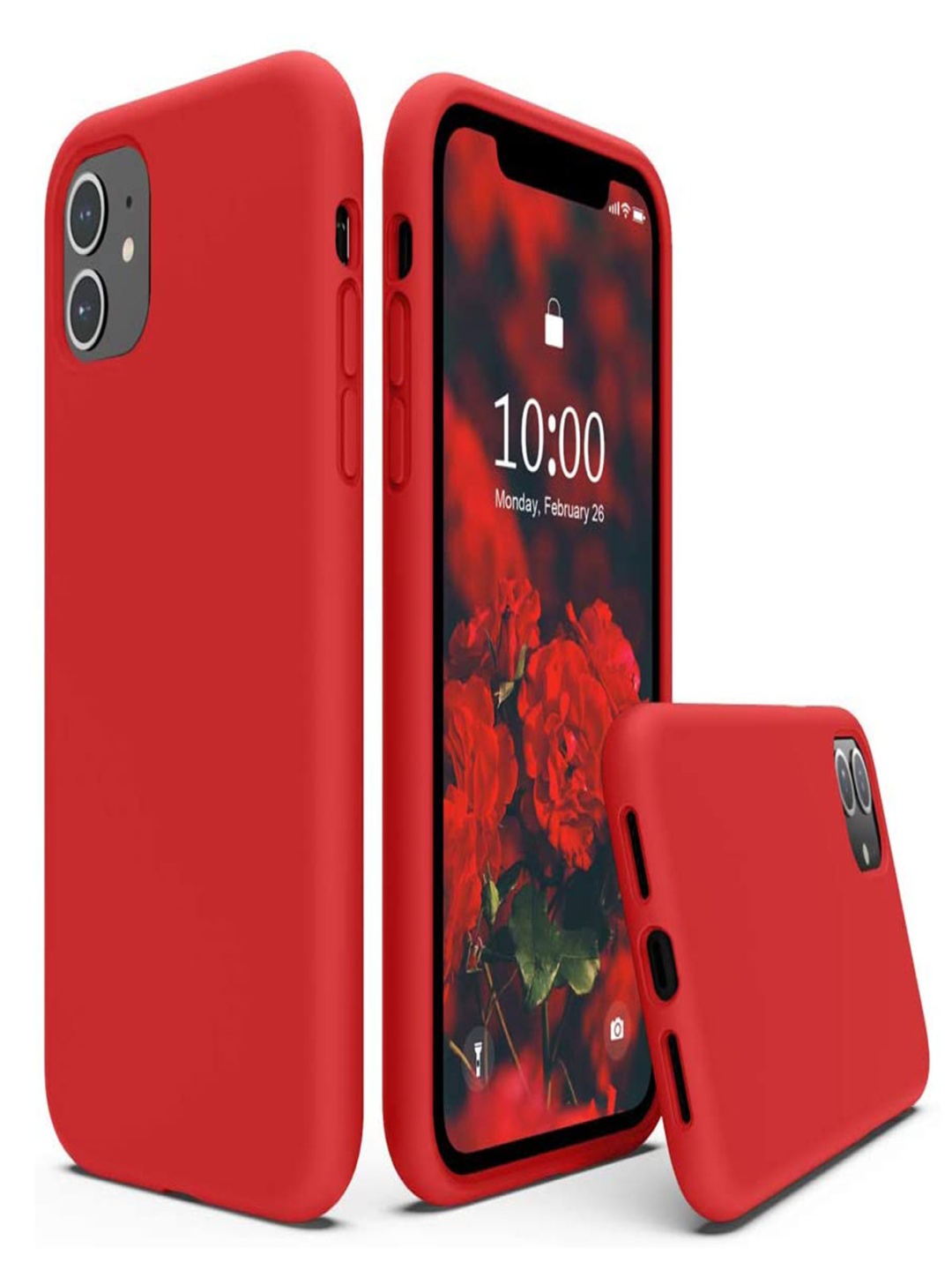 

LIRAMARK Solid Printed iPhone 11 Back Case Mobile Accessories, Red