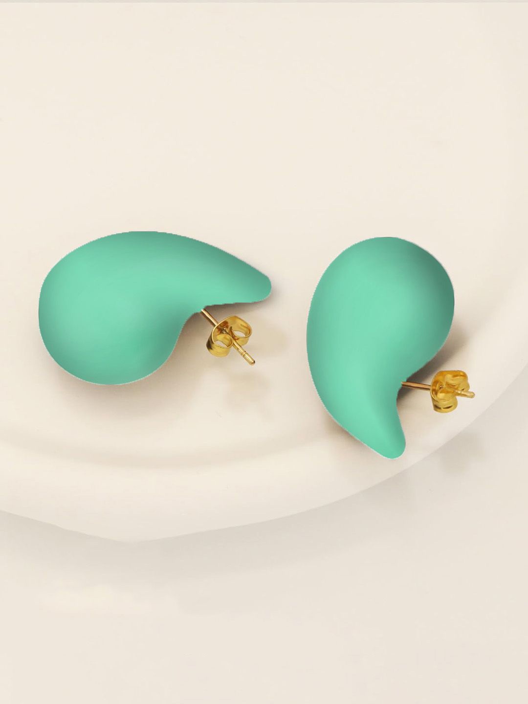 

VAGHBHATT Teardrop Shaped Drop Earrings, Sea green