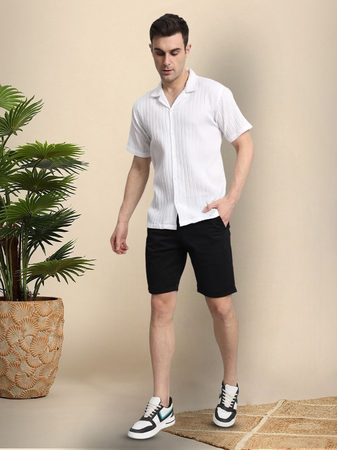 

Moda Rapido Men Original Opaque Casual Shirt, White