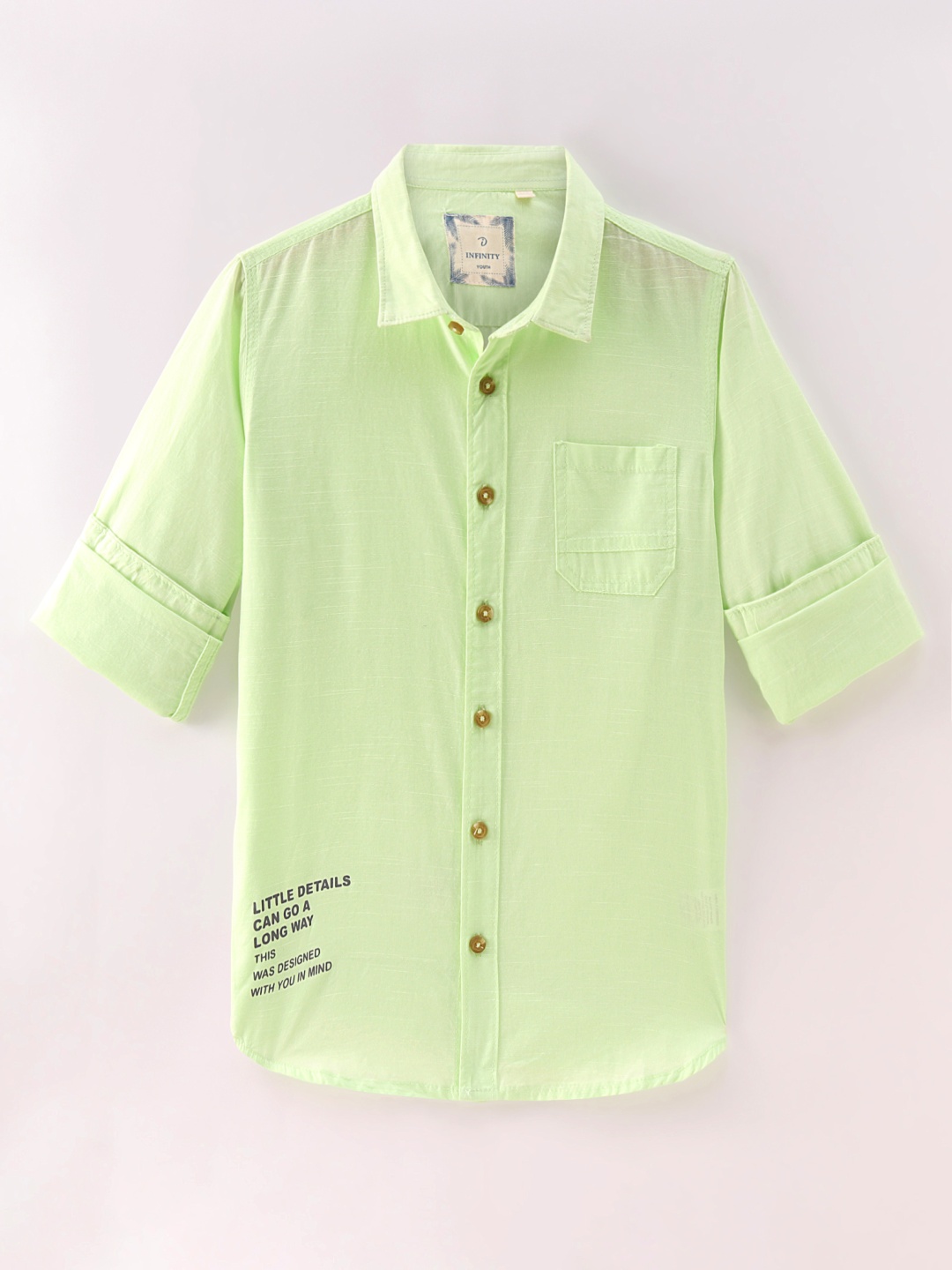 

Infinity Boys Opaque Casual Shirt, Green