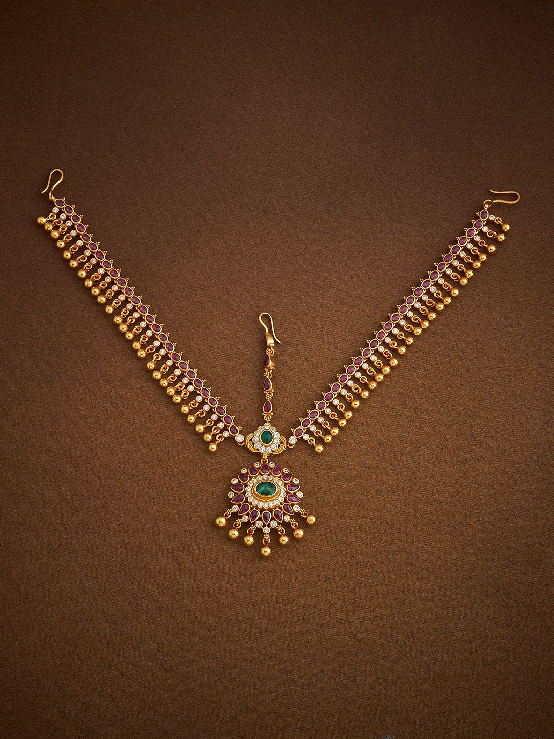

Kushal's Fashion Jewellery Gold-Plated Maang Tikka Head Jewellery