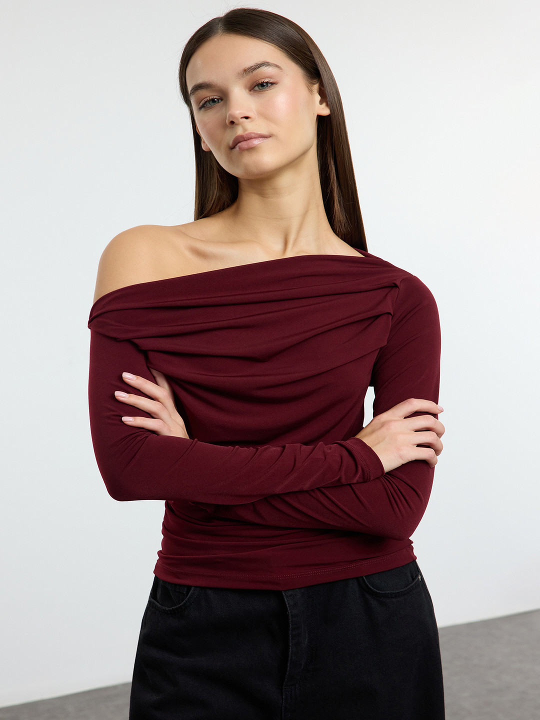 

Trendyol Off-Shoulder Bardot Top, Na