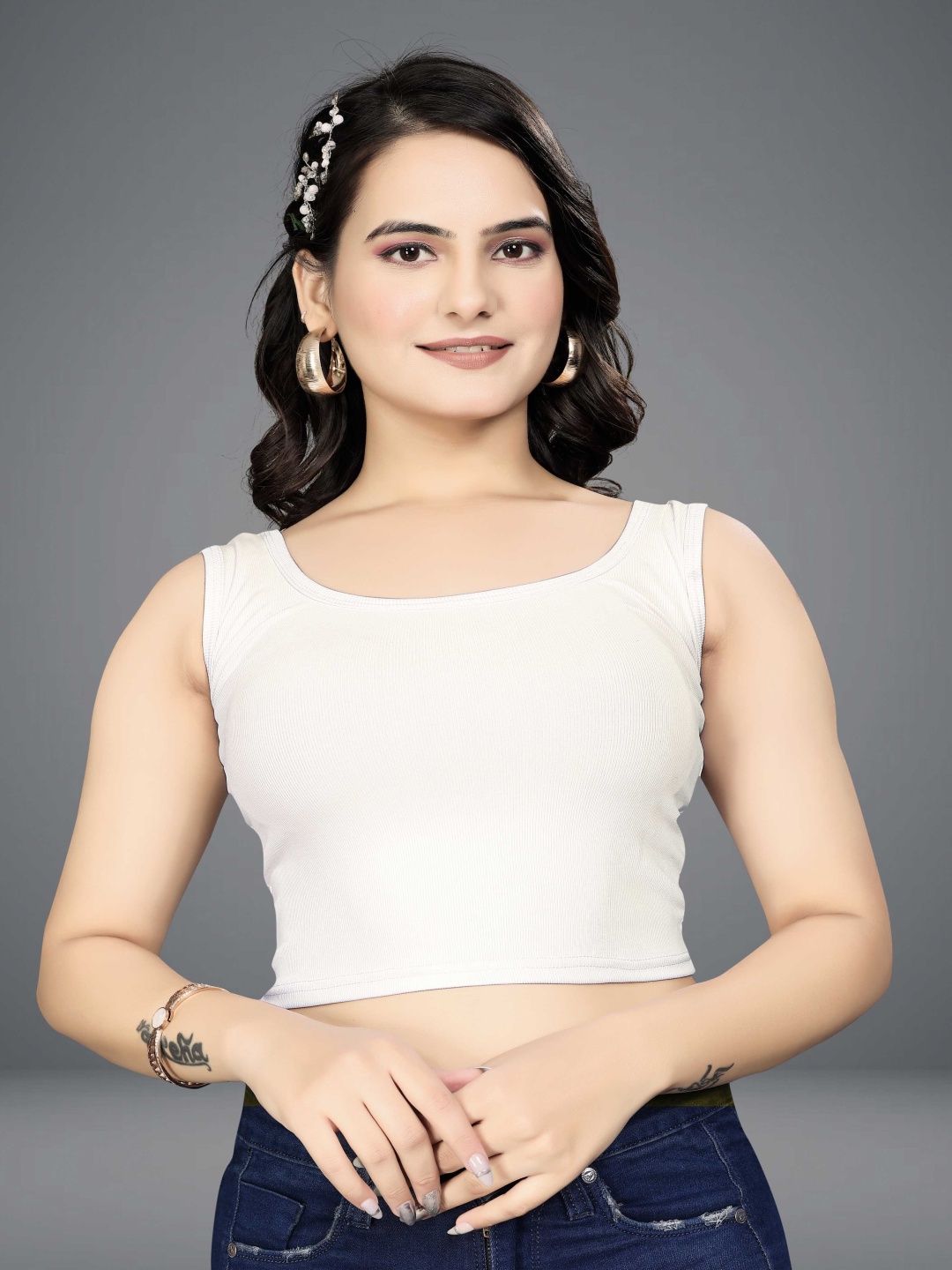 

VGHCFASHION Crop Top, White