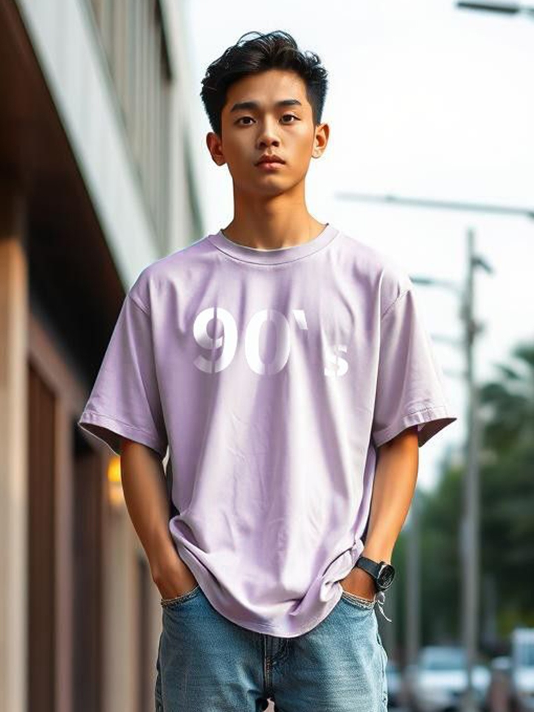 

TOGS & TERRE Men Typography Printed Organic Cotton T-shirt, Lavender